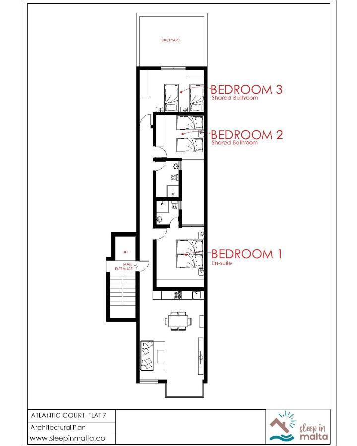 F7 Room 2, Private Bedroom Two Single Beds Shared Bathroom In Shared Flat 姆西达 外观 照片